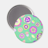 Minty Floral Magnete Magnet (Vorderseite/Rückseite)