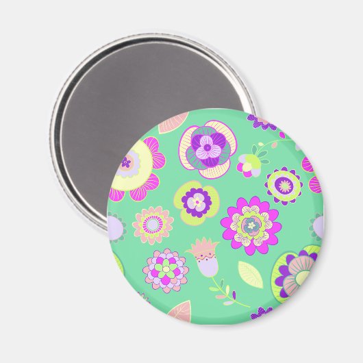 Minty Floral Magnete Magnet (Vorderseite/Rückseite)