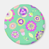 Minty Floral Magnete Magnet (Vorne)