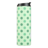 Minty Fresh Blue Polka Dots and Stripes: Monogramm Thermosbecher (Nach links gedreht)