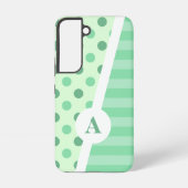 Minty Fresh Polka Dot and Strip Pattern Samsung Galaxy Hülle (Rückseite)