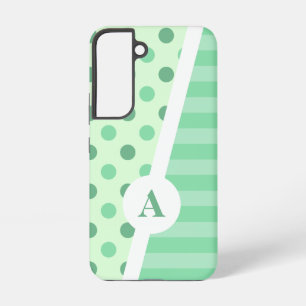 Minty Fresh Polka Dot and Strip Pattern Samsung Galaxy Hülle