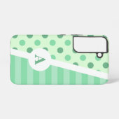 Minty Fresh Polka Dot and Strip Pattern Samsung Galaxy Hülle (Rückseite (Horizontal))