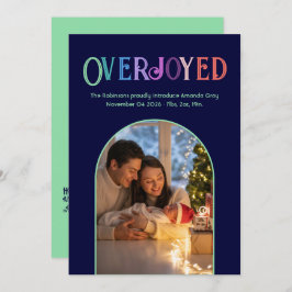 Minty Fresh Xmas Baby Birth Announcement Foto Feiertagskarte