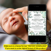 Minty Green Baby Stuff Muslim Aqiqah Einladung