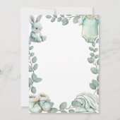 Minty Green Baby Stuff Muslim Geburtsankündigung Einladung (Rückseite)