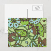Minty Green Floral Postkarte (Vorne/Hinten)