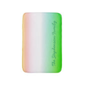 Minty Green to White Gradient mit grünem Script Badematte (Vorderseite Vertikal)
