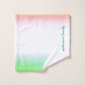 Minty Green to White Gradient mit grünem Script Badhandtuch Set (Waschlappen)