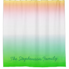 Minty Green to White Gradient mit grünem Script Duschvorhang