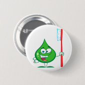 Minty Green Toothpaste Zahnbürste Button (Vorne & Hinten)