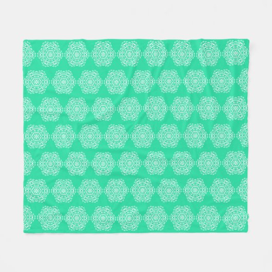 Minty Mandala Fleecedecke (Vorderseite (Horizontal))