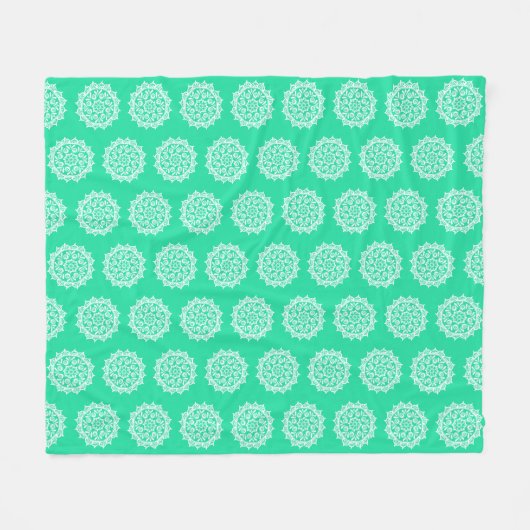 Minty Mandala Fleecedecke (Vorderseite (Horizontal))