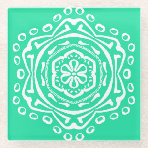 Minty Mandala Glasuntersetzer