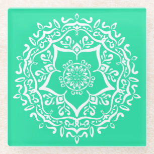 Minty Mandala Glasuntersetzer