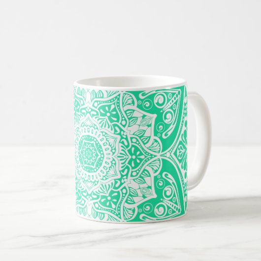 Minty Mandala Kaffeetasse (VorderseiteRechts)