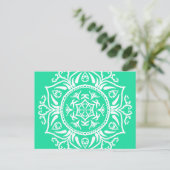 Minty Mandala Postkarte (Stehend Vorderseite)