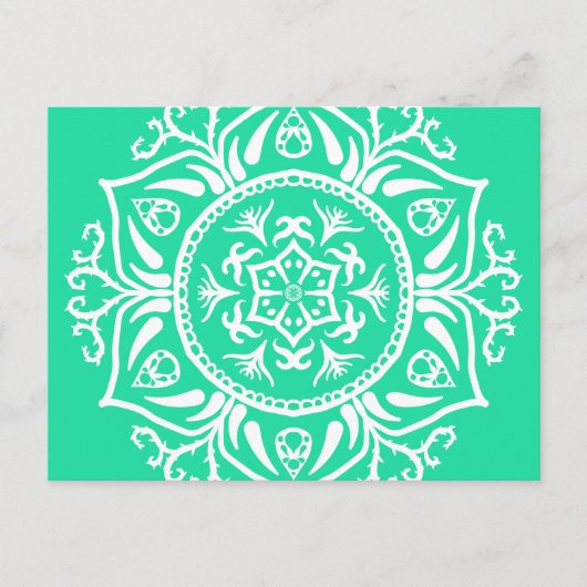 Minty Mandala Postkarte (Vorderseite)