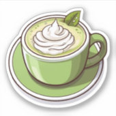 Minty Matcha Elegance im Grünen Cup Aufkleber (Vorderseite)