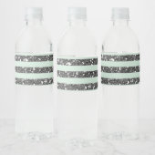 Minty Minze Green & Silver Glitzer Streifen Party Wasserflaschenetikett (Flaschen)