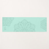 Minty Teal Decorative Modern Mandala With Initials Yogamatte (Vorderseite (Horizontal))