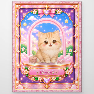 Minuet Katze, Kawaii Kunst Postkarte