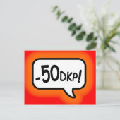 Minus 50 DKP! Postkarte (Stehend Vorderseite)