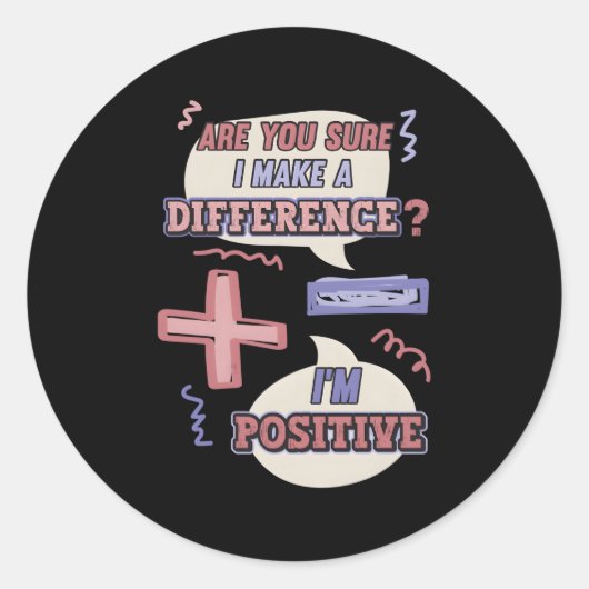 Minus und Plus unterschreiben Mathematik Puppe Runder Aufkleber (Vorderseite)