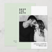 Minusfarbblock mit modernem Typografie-Foto Save The Date (Vorne/Hinten)