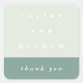 Minusfarbblock Personalisiert Danke Aufkleber (Vorderseite)