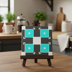 Minusschwarz und weiß kariertes geometrisches Must Fliese