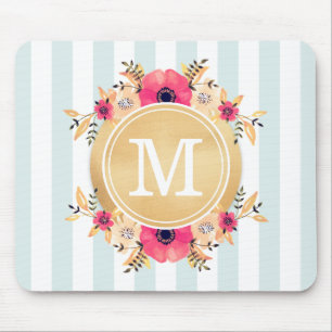 Minusstreifen Wasserfarbige Blume Imitate Gold Mon Mousepad