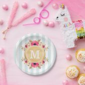 Minusstreifen Wasserfarbige Blume Imitate Gold Mon Pappteller (Party)