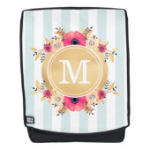 Minusstreifen Wasserfarbige Blume Imitate Gold Mon Rucksack (Vorderseite)