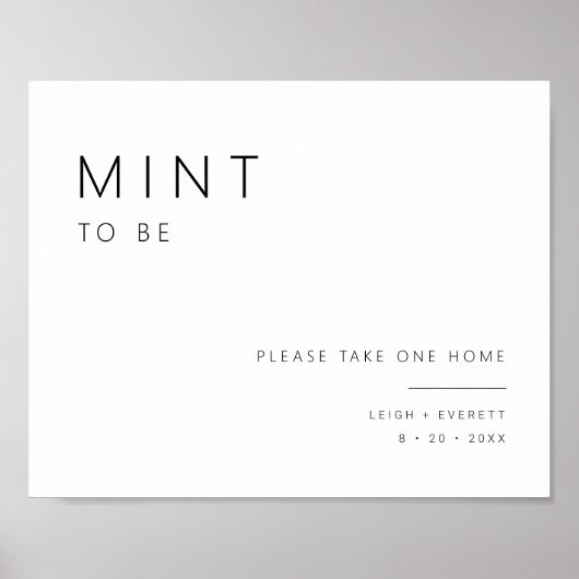 Minuszeichen als Gastgeschenke Hochzeit Poster (Vorne)