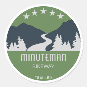 Minuteman-Radweg Boston Massachusetts Runder Aufkleber
