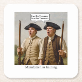 Minutemen in der Ausbildung. Rechteckiger Pappuntersetzer