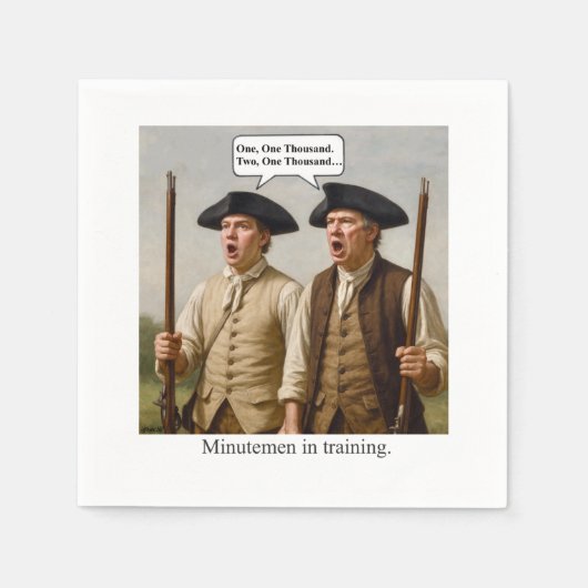 Minutemen in der Ausbildung. Serviette (Vorderseite)