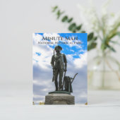 Minutenstatue, Minute Man National Hist. Park Postkarte (Stehend Vorderseite)