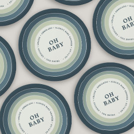 Minutes Regenbogen Baby Duschkabine Blue Green Pappteller