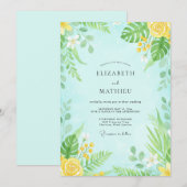 Minz-Aquarell-Hochzeit Einladung (Vorne/Hinten)