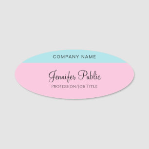 Minz Blush Pink Vorlagenhandschrift Name Namensschild