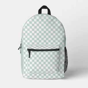 Minz Checker Retro Bedruckter Rucksack