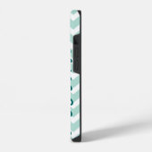 Minz-Chevron-Monogramm iPhone Hülle (Linke Seite)