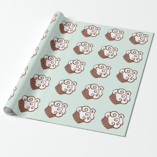 Minz-Cupcake-Geschenkpapier Geschenkpapier