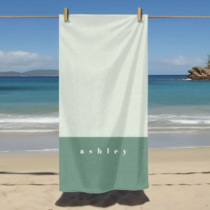Minz-Farbblock Personalisiert Strandtuch