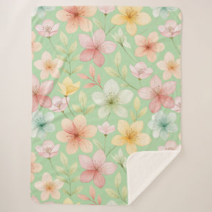 Minz Floral Sherpa-Decke Sherpadecke