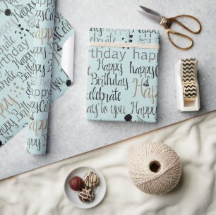Minz Frohen Geburtstag Geschenkpapier