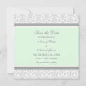 Minz Gray Wedding Save the Date Card (Vorderseite)