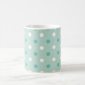 Minz-grüne blaue Punkte Kaffeetasse (Mittel)